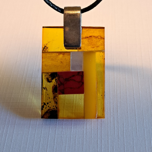 HW-2583 Pendant Square $80 at Hunter Wolff Gallery